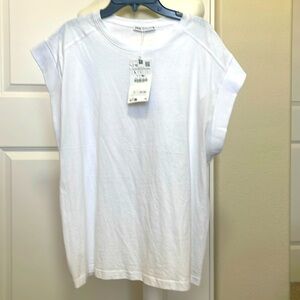 NWT Zara white sleeveless T-shirt, L